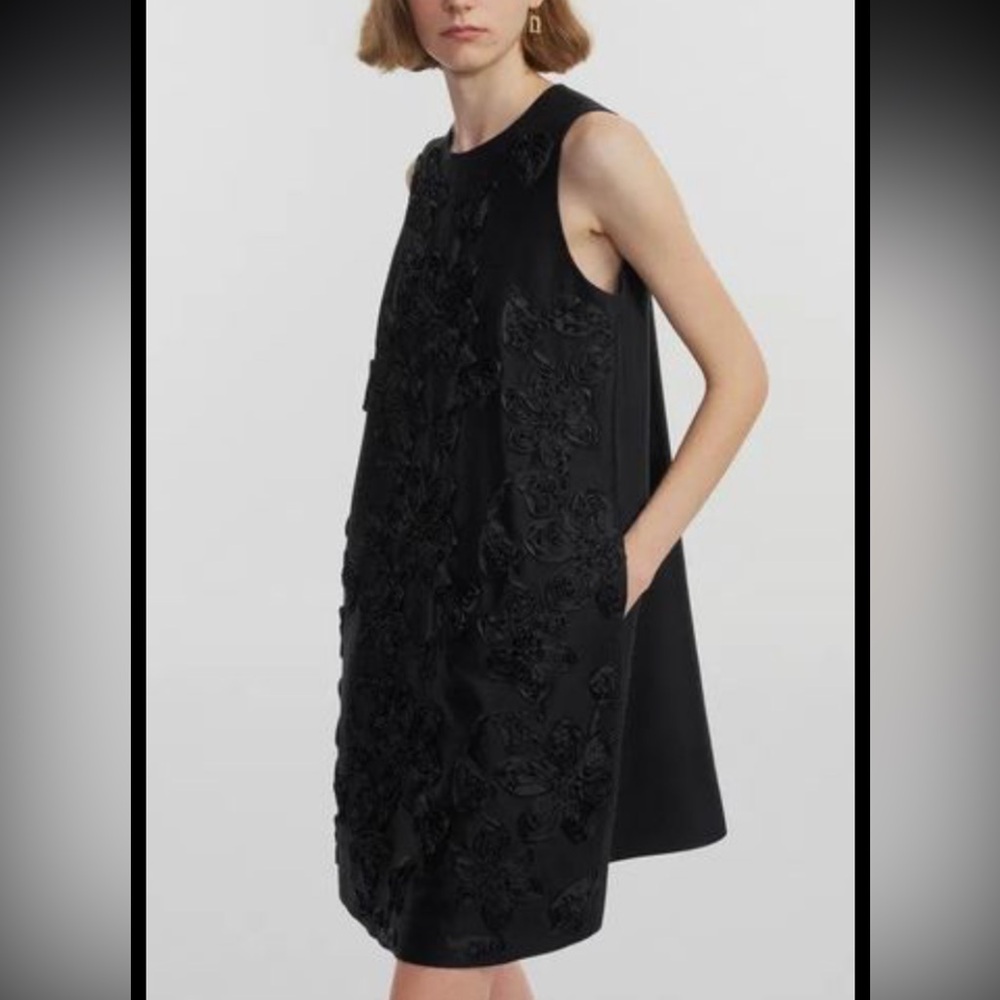 Fabrique designed by Caroline Hu Engrave Embroidered Dress in Silk Wool Blend